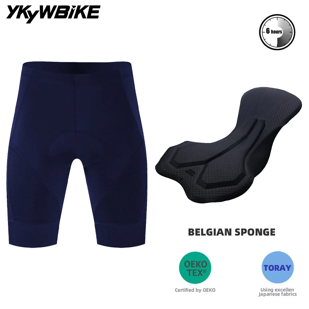 YKYWBIKE Cycling Shorts Padded Men Summer Road Bike Shorts Bicycle Pants Pro Team MTB Bicycle Clothing Tights Long Distance
