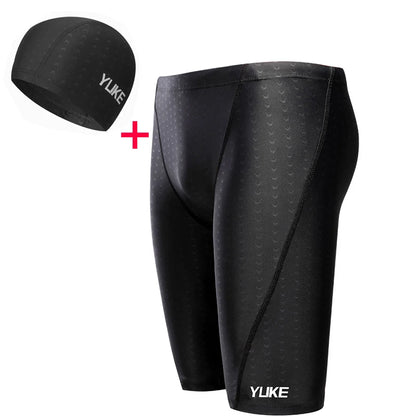 Men Swimming Shorts Waterproof Competition Swim Equipment Goggles with Ear-plug Cap Case Trunks Briefs Swimwear Half Pants 2022