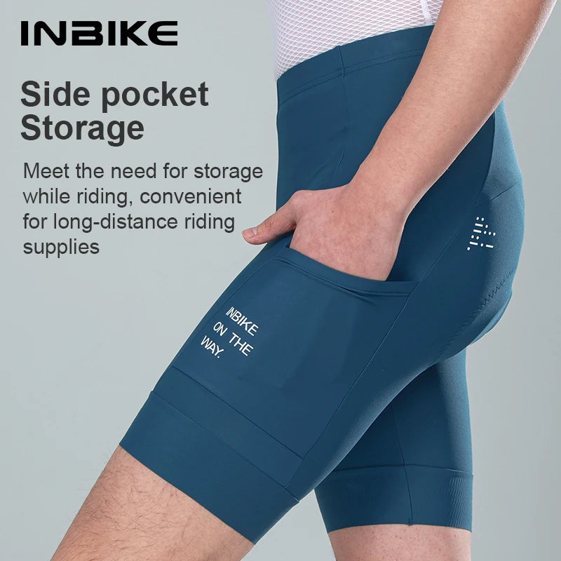 INBIKE New Summer Man Cycling Shorts with Pocket Breathable Men's Bike Pants Biking Clothing Quick Dry MTB Road Bicycle Shorts
