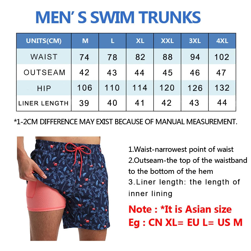 ESCATCH Summer 2025 New Fashion Polyester Swimming Shorts Men Gym Board Quickly Dry Elastic Waist Traje De Baño Beach Pants