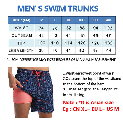 ESCATCH Summer 2025 New Fashion Polyester Swimming Shorts Men Gym Board Quickly Dry Elastic Waist Traje De Baño Beach Pants
