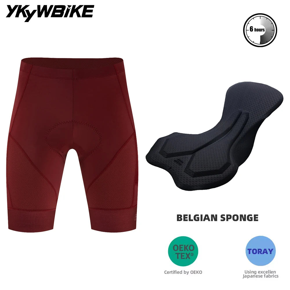 YKYWBIKE Cycling Shorts Padded Men Summer Road Bike Shorts Bicycle Pants Pro Team MTB Bicycle Clothing  Tights Long Distance