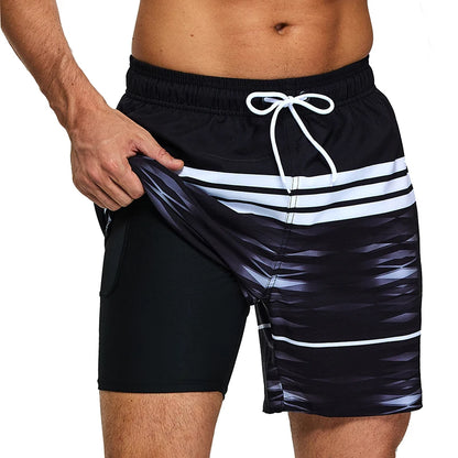 ESCATCH Summer 2025 New Fashion Polyester Swimming Shorts Men Gym Board Quickly Dry Elastic Waist Traje De Baño Beach Pants