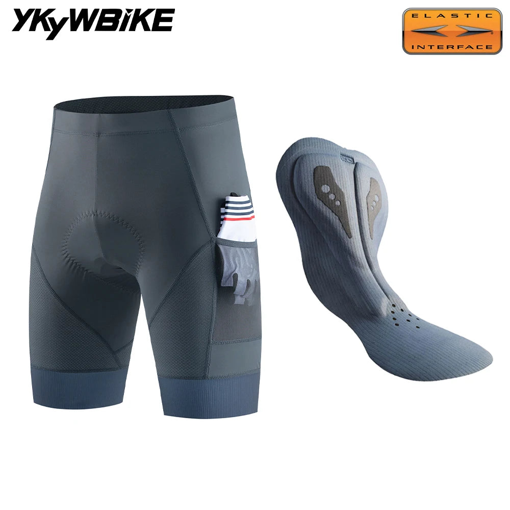 YKYWBIKE Cycling Shorts Padded Men Summer Road Bike Shorts Bicycle Pants Pro Team MTB Bicycle Clothing  Tights Long Distance