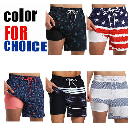 ESCATCH Summer 2025 New Fashion Polyester Swimming Shorts Men Gym Board Quickly Dry Elastic Waist Traje De Baño Beach Pants